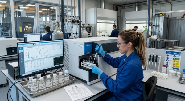 Calibración de espectrómetro ICP con materiales de referencia certificados
